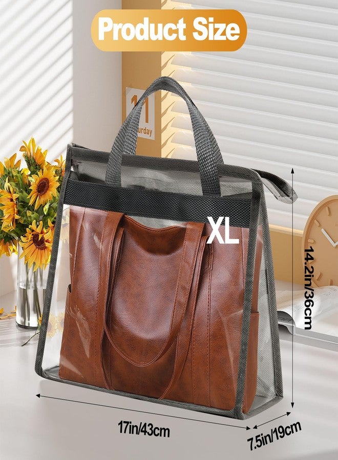 Vyndicca 4 PCS Dust Bags for Handbag,Purse Protector Storage Bag with Zipper and Handle,Clear Handbags Storage Organizer,Plastic Protective Waterproof Handbag Protector for Closet,Grey - Image 2